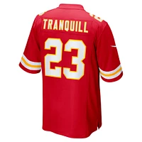 Men's Nike Drue Tranquill Red Kansas City Chiefs Game Player Jersey