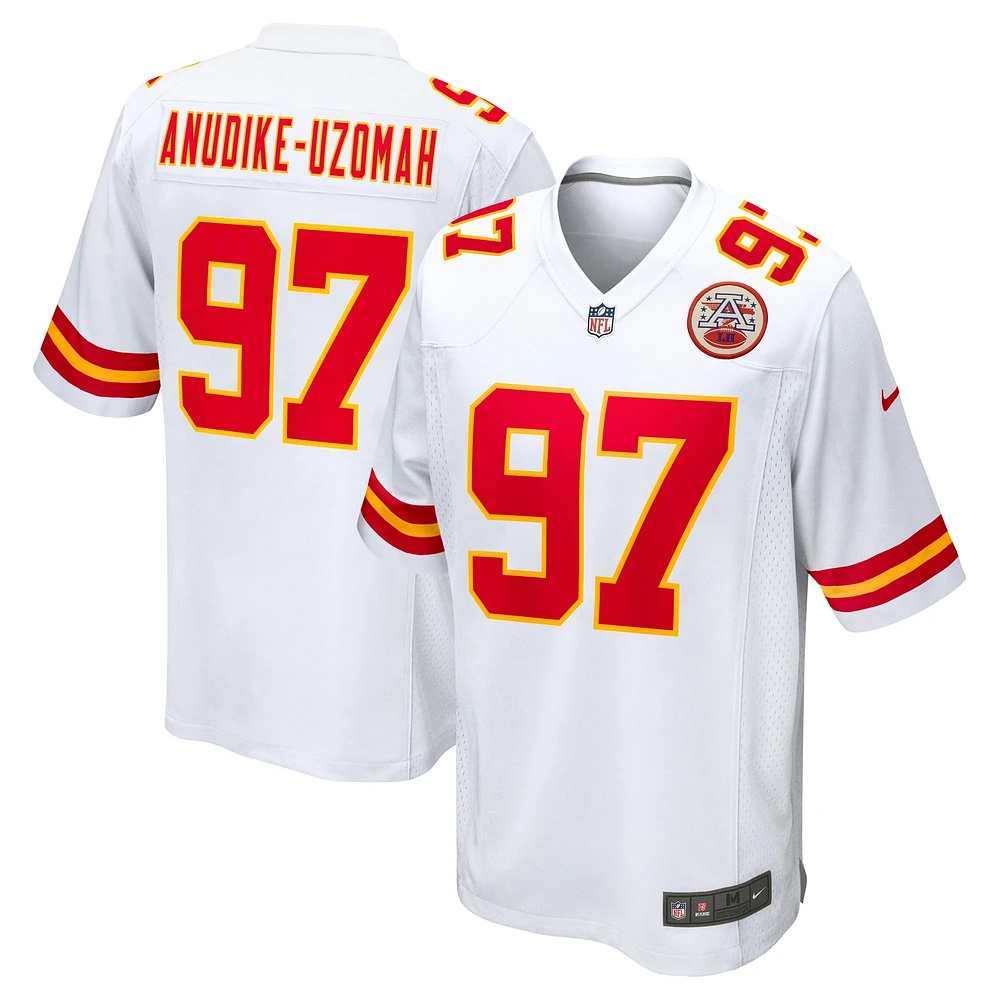 Maillot de match d'équipe des Kansas City Chiefs Nike Felix Anudike-Uzomah pour homme, blanc