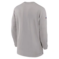 Men's Nike  Gray Kansas City Chiefs 2023 Sideline Performance Long Sleeve Tri-Blend Quarter-Zip Top