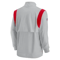 Men's Nike Gray Kansas City Chiefs Sideline Coach Chevron Lockup Quarter-Zip Long Sleeve Top