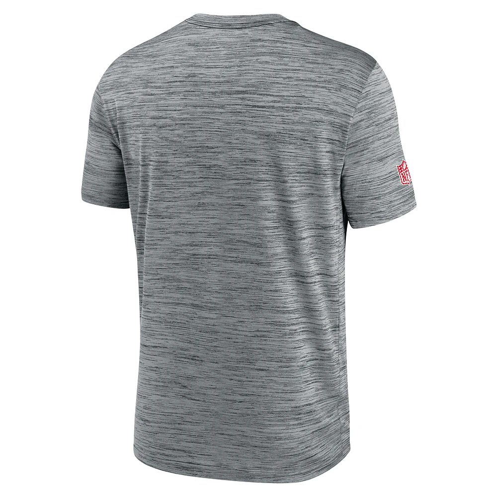 T-shirt Nike gris Kansas City Chiefs Sideline Velocity Performance pour homme