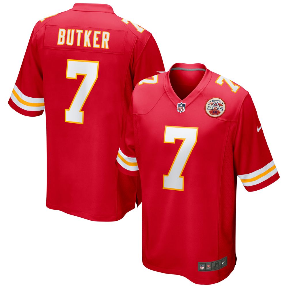 Men's Nike Harrison Butker Red Kansas City Chiefs Game Jersey