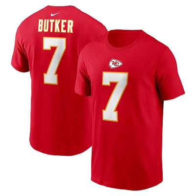 T-shirt avec nom et numéro Nike Harrison Butker pour hommes, rouge, Kansas City Chiefs