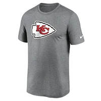 Men's Nike Heather Charcoal Kansas City Chiefs Primetime Legend Logo Performance T-Shirt