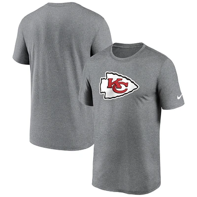 Men's Nike Heather Charcoal Kansas City Chiefs Primetime Legend Logo Performance T-Shirt