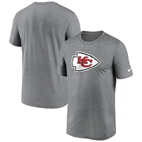 Men's Nike Heather Charcoal Kansas City Chiefs Primetime Legend Logo Performance T-Shirt