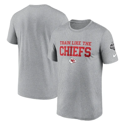 Men's Nike Heather Gray Kansas City Chiefs 2024 NFL Training Camp Legend Performance T-Shirt