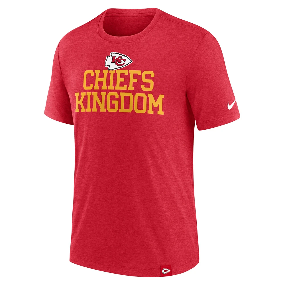 Men's Nike Heather Red Kansas City Chiefs Blitz Tri-Blend T-Shirt