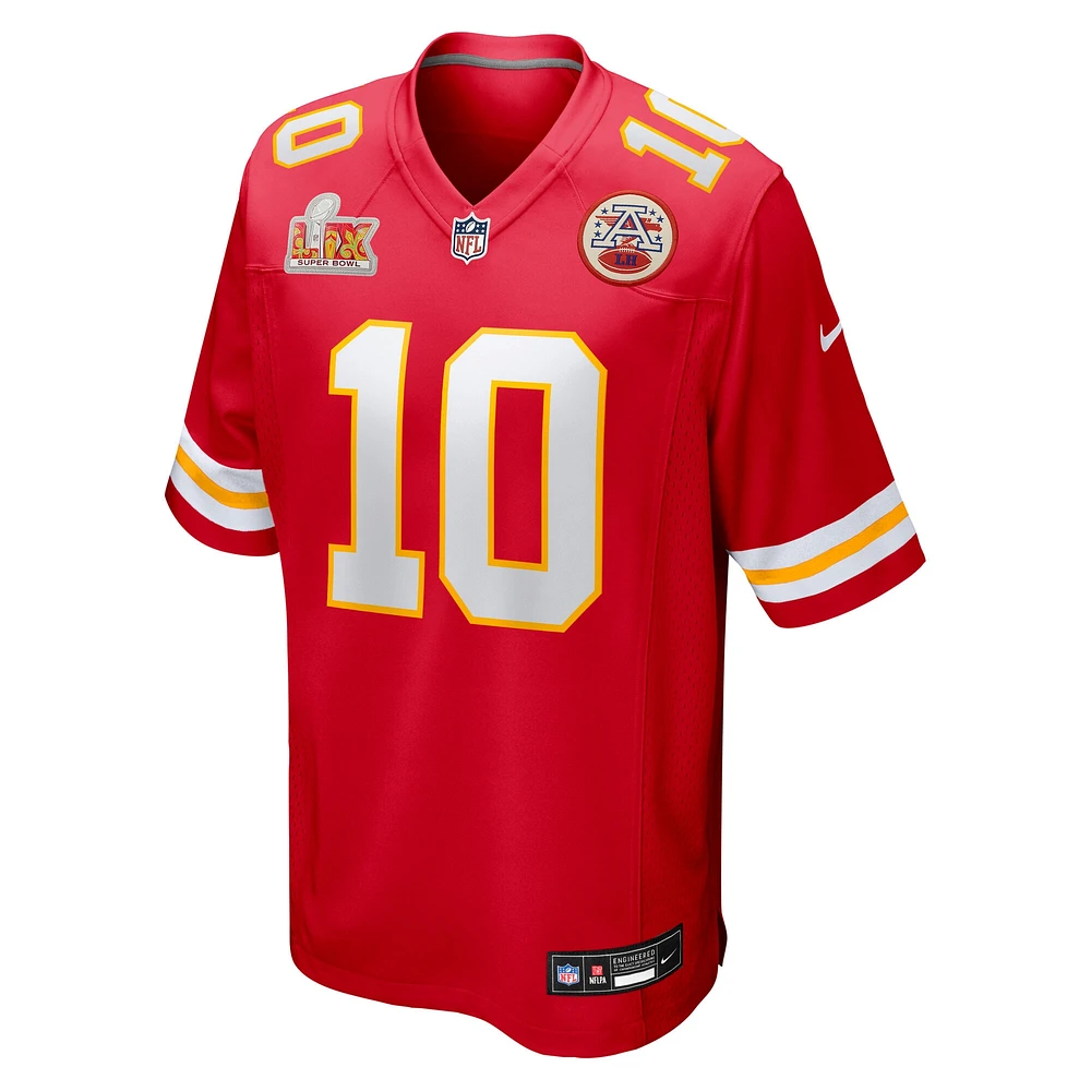 Men's Nike Isiah Pacheco Red Kansas City Chiefs Super Bowl LIX Game Jersey