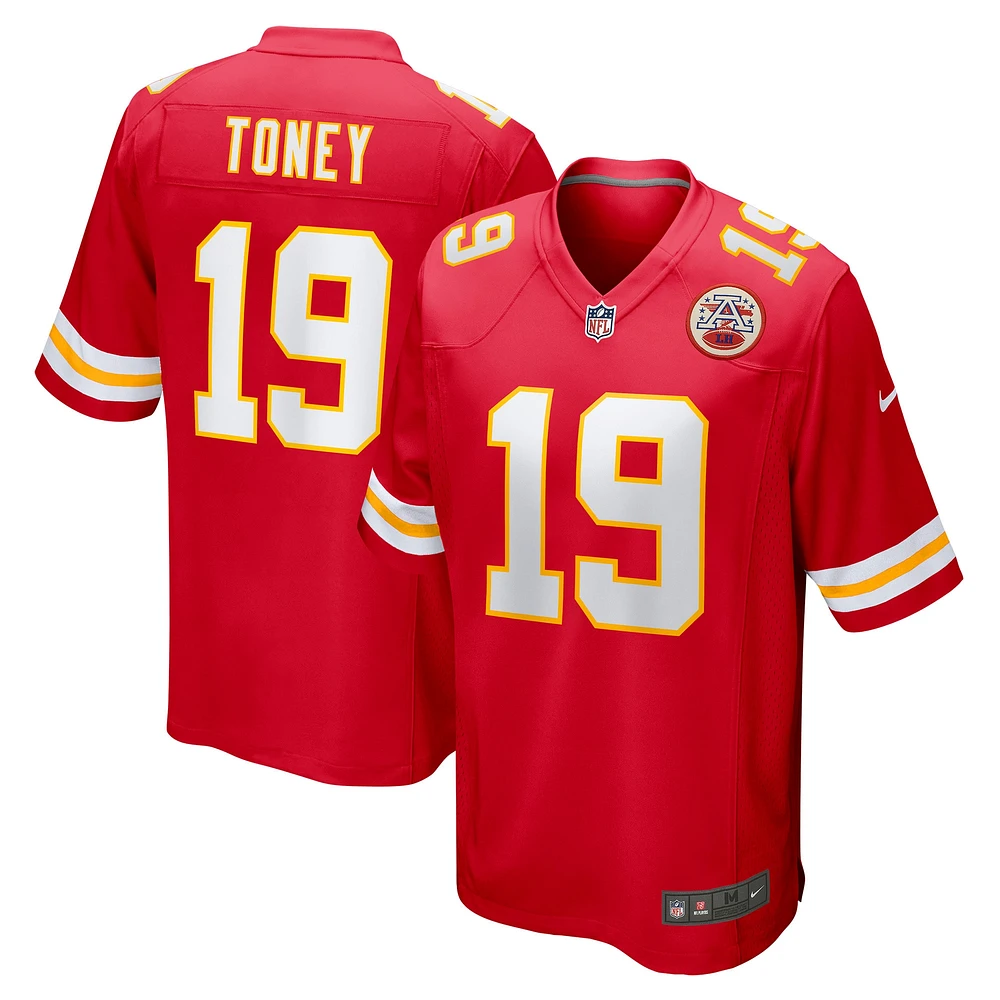 Men's Nike Kadarius Toney Red Kansas City Chiefs Game Player Jersey