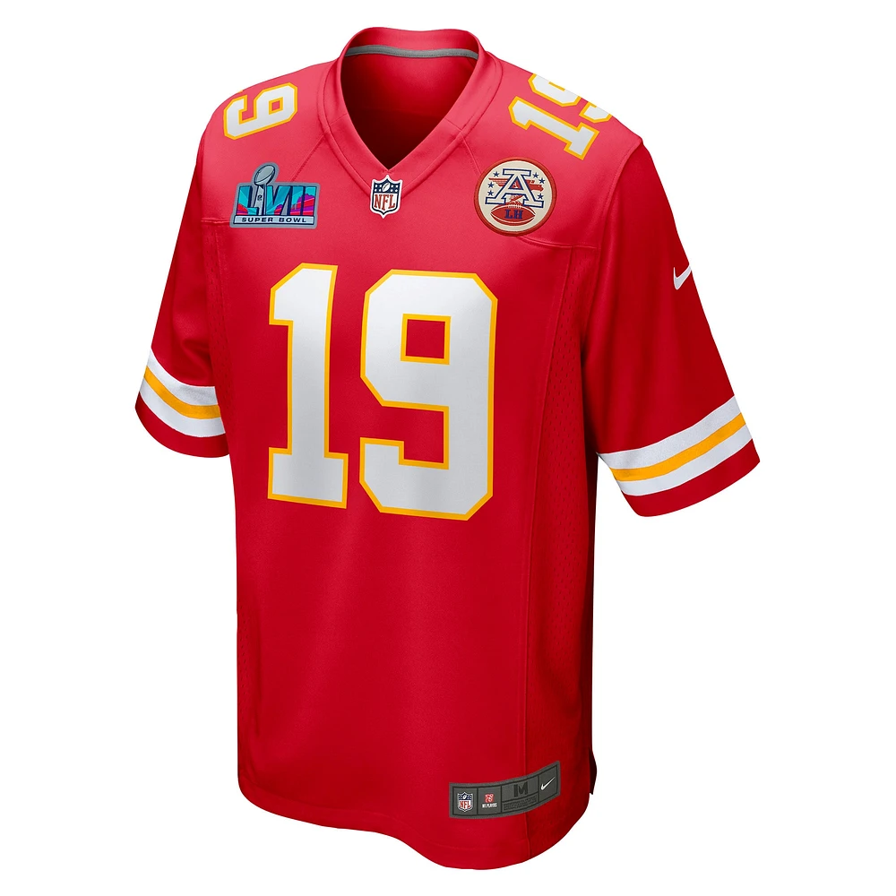 Maillot Nike Kadarius Toney rouge Kansas City Chiefs Super Bowl LVII (saison 2022) Patch Game pour homme