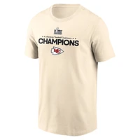 Men's Nike Natural Kansas City Chiefs 2024 AFC Champions Roster T-Shirt