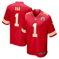 Maillot de match Nike numéro 1 Dad des Chiefs Kansas City pour hommes, rouge