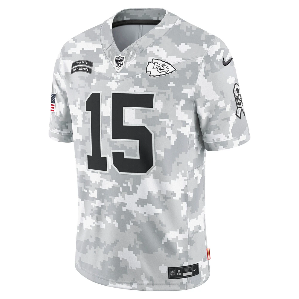 Maillot Nike Patrick Mahomes Arctic Camo Kansas City Chiefs 2024 Salute to Service Limited pour homme