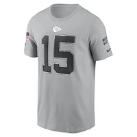 T-shirt Nike pour homme Patrick Mahomes Gris Kansas City Chiefs 2024 Salute To Service Nom et numéro