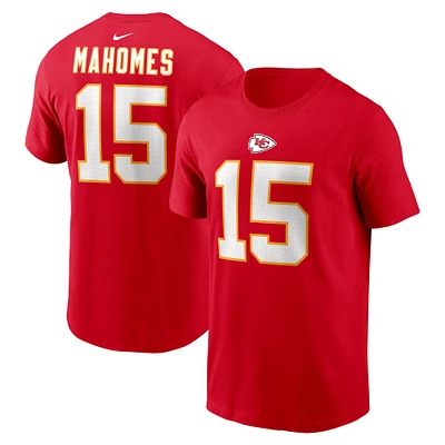 T-shirt Nike Patrick Mahomes pour hommes, rouge, nom et numéro du joueur des Chiefs de Kansas City