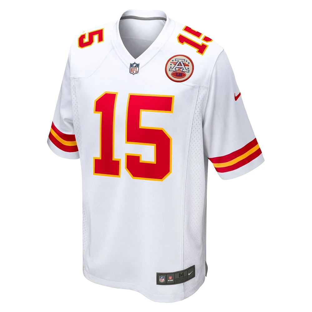 Maillot de match Nike Patrick Mahomes pour hommes, blanc, Kansas City Chiefs