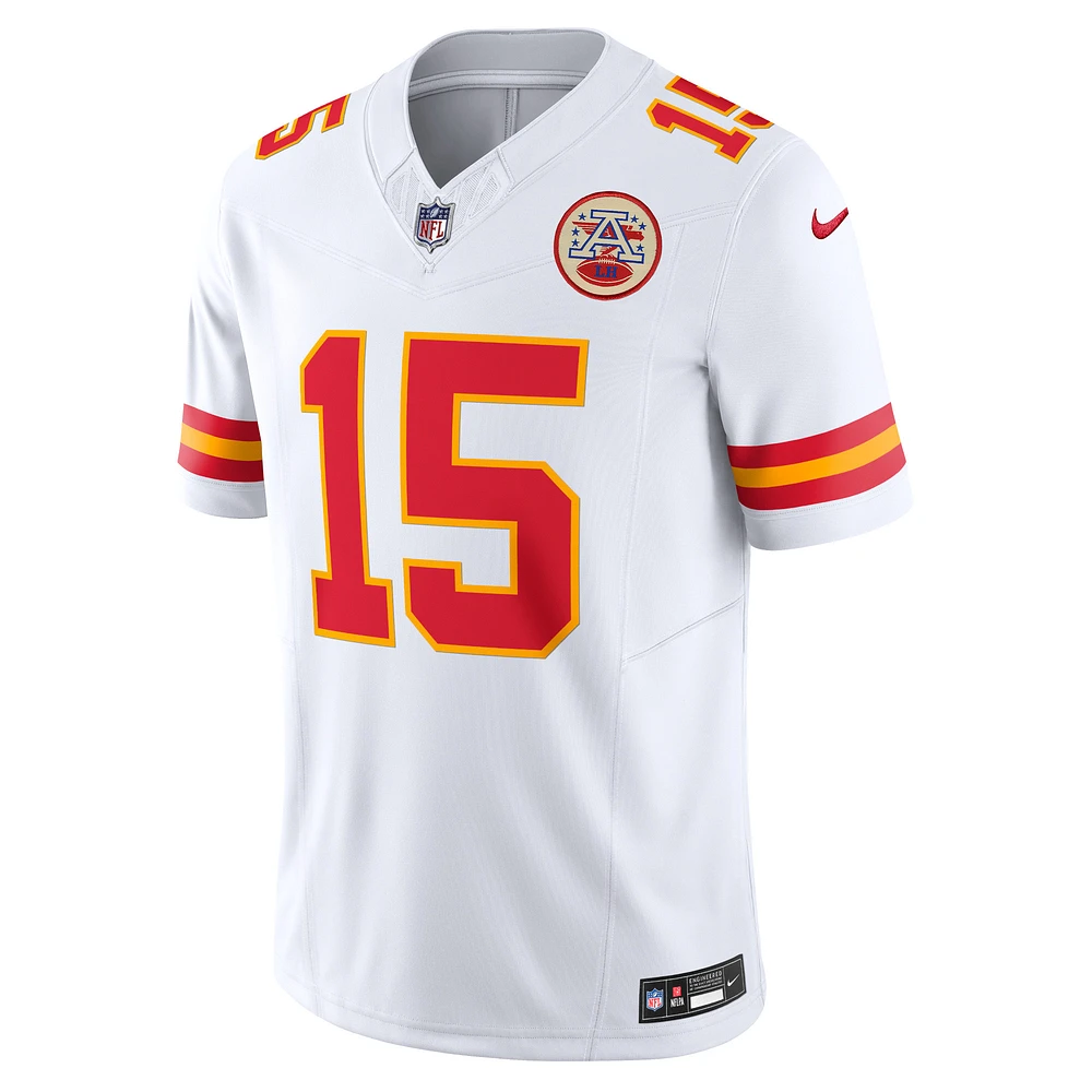 Nike Patrick Mahomes pour hommes Blanc Kansas City Chiefs Vapor F.U.S.E. Maillot limité