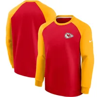 Men's Nike Red/Gold Kansas City Chiefs Historic Raglan Crew Performance Sweater Size: Large