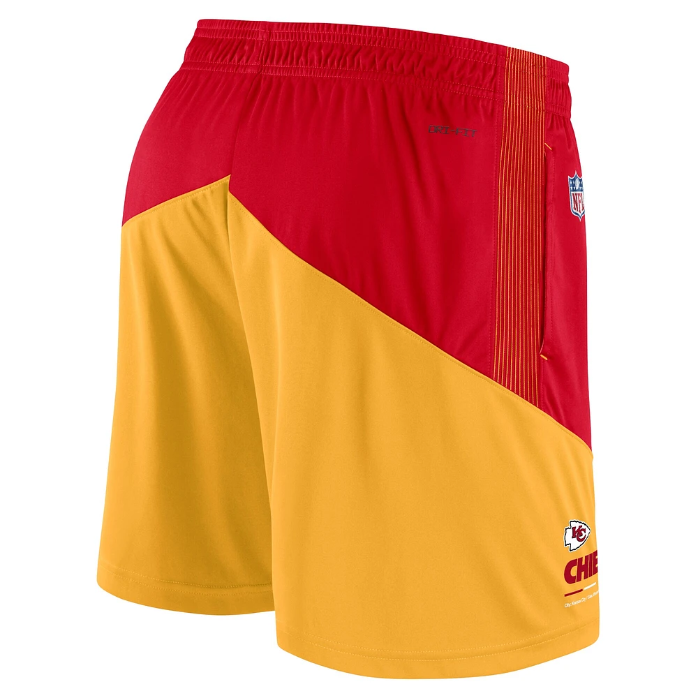 Men's Nike Red/Gold Kansas City Chiefs Sideline Primary Lockup Performance Shorts