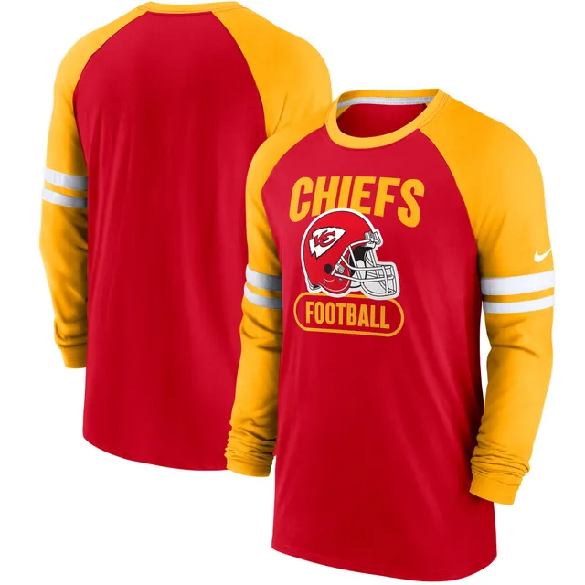 New Era Men's Red Kansas City Chiefs Current Raglan Long Sleeve T-shirt