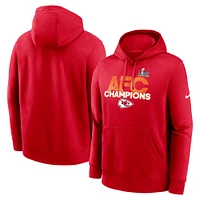 Men's Nike  Red Kansas City Chiefs 2024 AFC Champions Fleece Pullover Hoodie