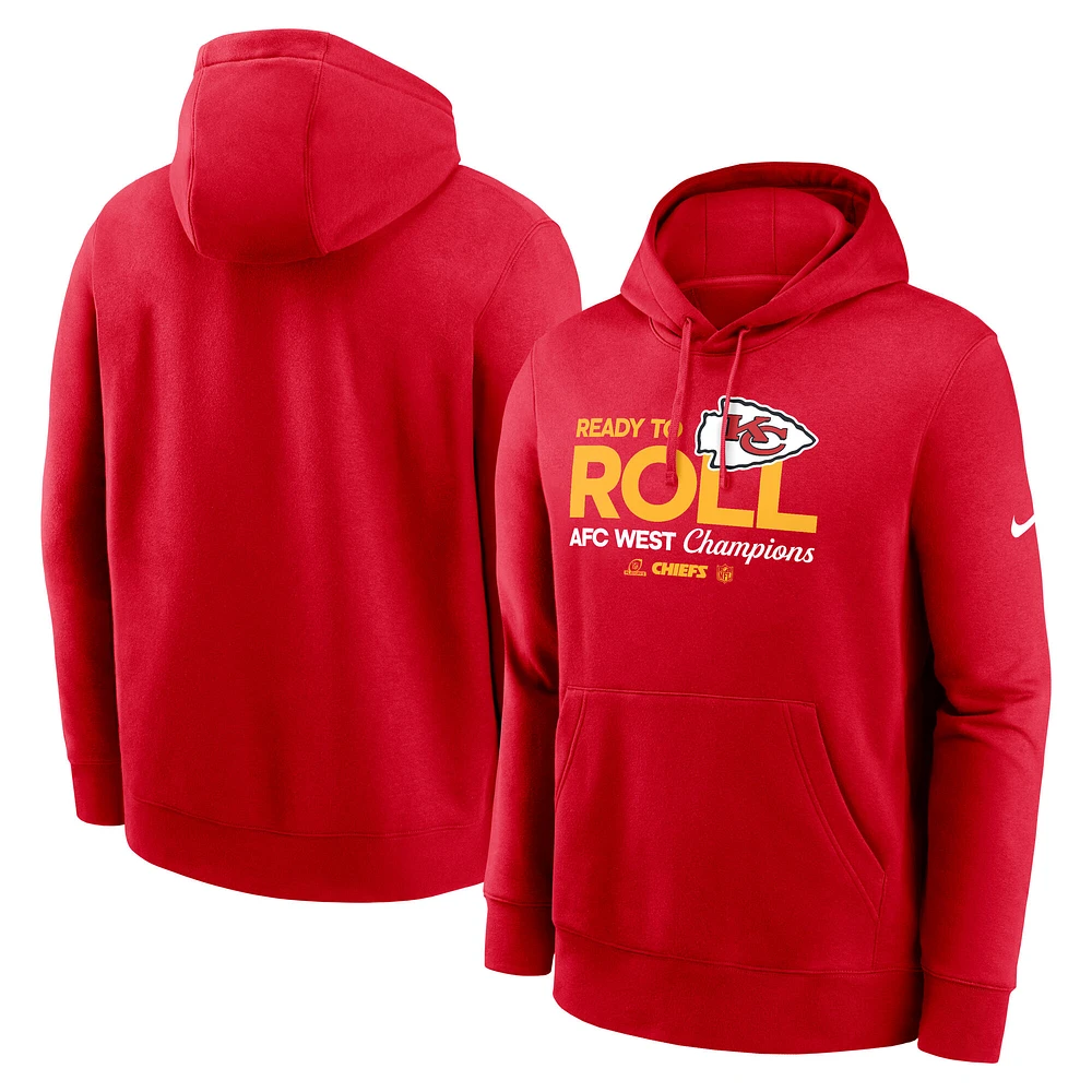 Sweat à capuche Nike rouge Kansas City Chiefs 2024 AFC West Division Champions Locker Room Trophy Collection pour homme