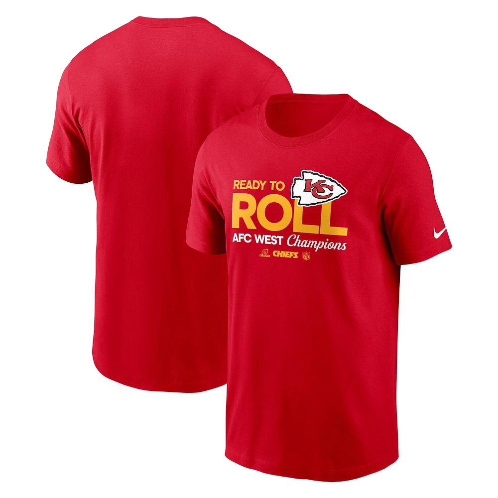 Men's Nike Red Kansas City Chiefs 2024 AFC West Division Champions Locker Room Trophy Collection T-Shirt