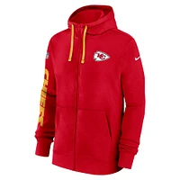 Men's Nike Red Kansas City Chiefs 2024 Sideline Club Full-Zip Hoodie