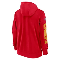 Men's Nike Red Kansas City Chiefs 2024 Sideline Club Full-Zip Hoodie