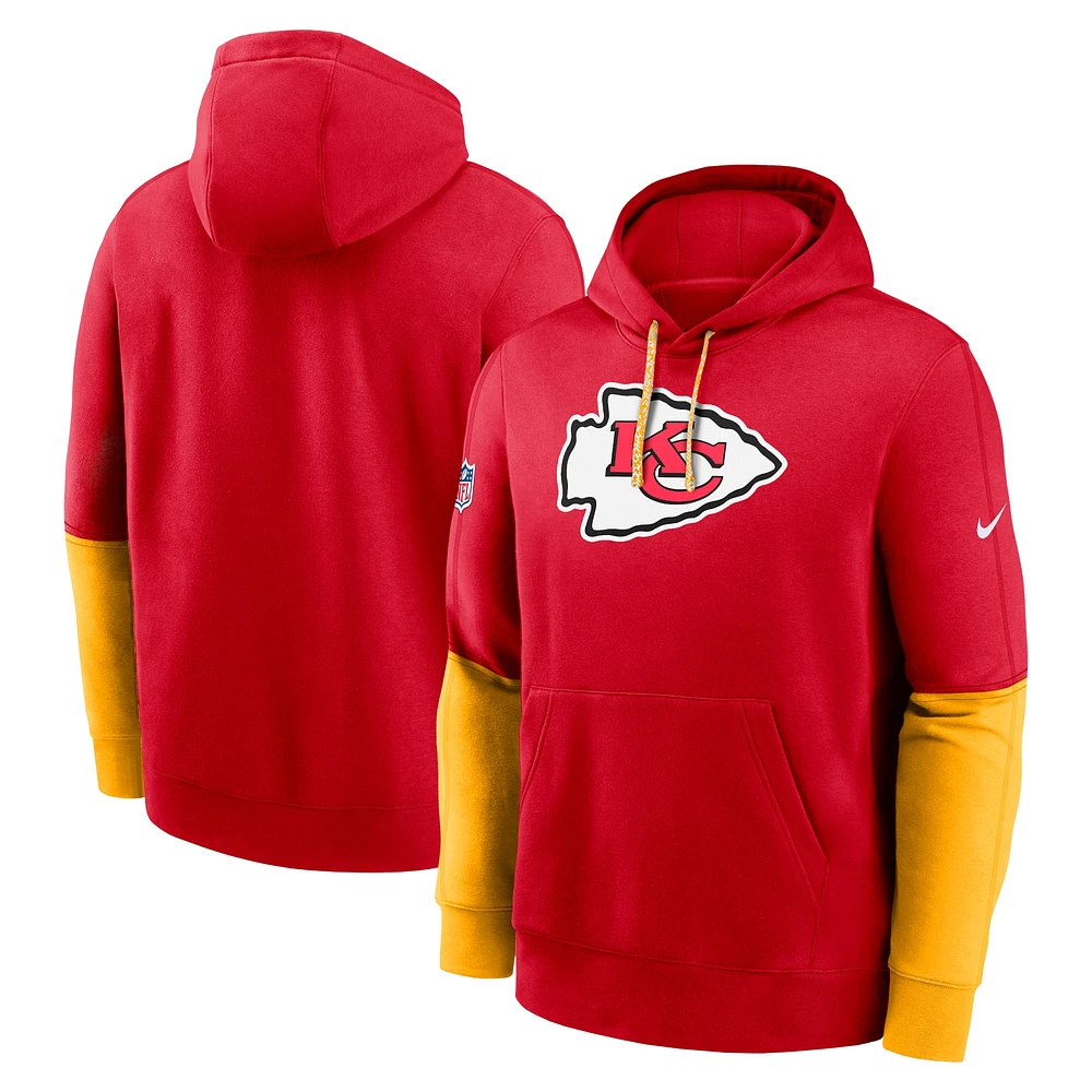 Men's Nike Red Kansas City Chiefs 2024 Sideline Club Pullover Hoodie