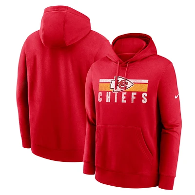 Sweat à capuche Nike Kansas City Chiefs Club Fleece rouge pour homme