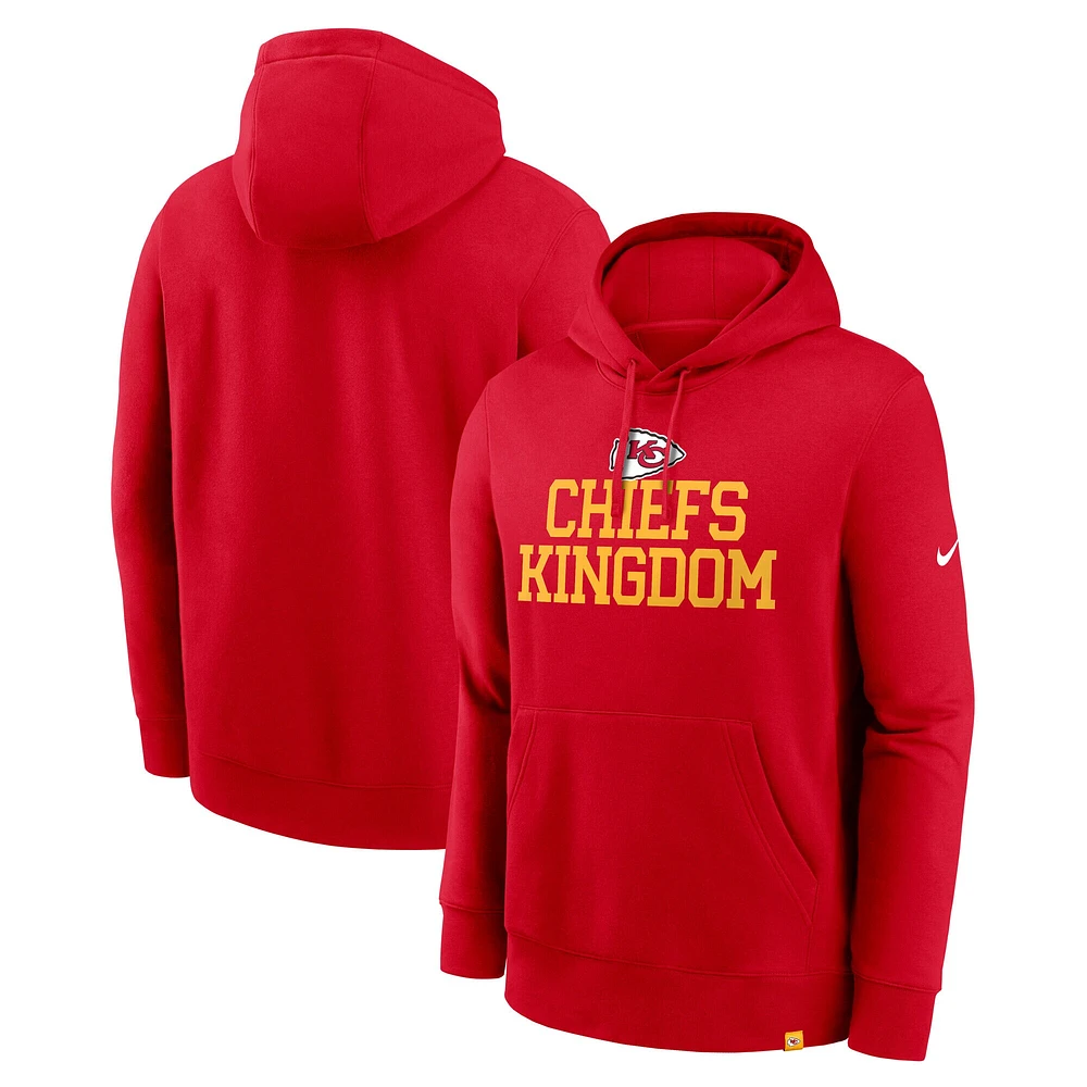 Sweat à capuche Nike rouge avec logo du club Kansas City Chiefs pour homme