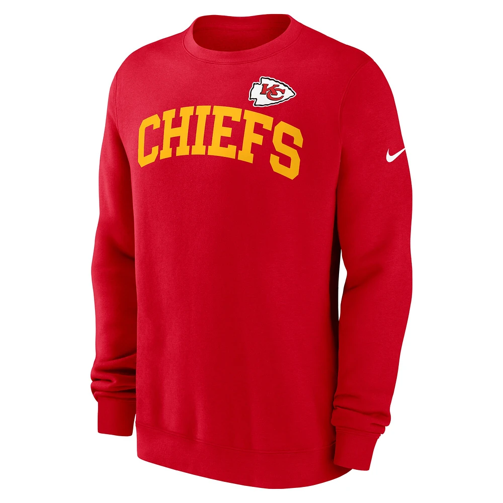 Sweat-shirt à capuche Nike rouge Kansas City Chiefs Club pour homme