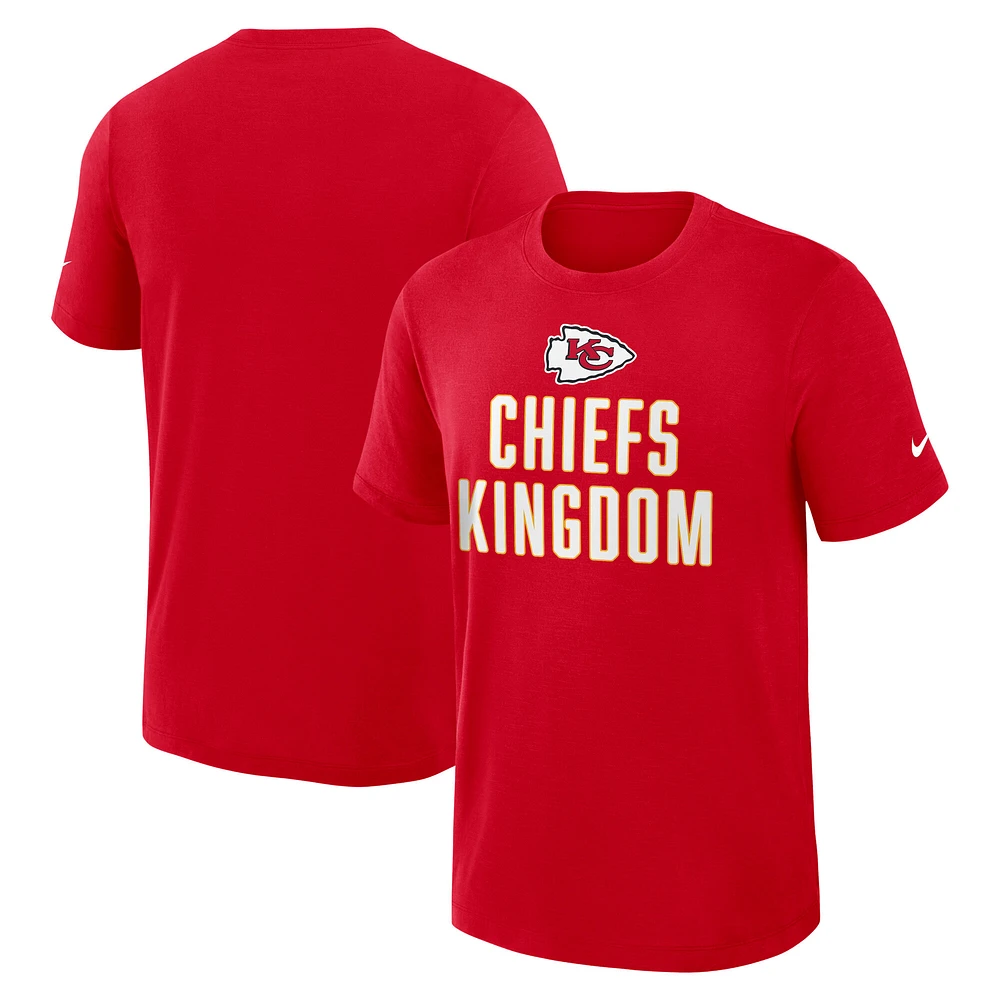 Men's Nike Red Kansas City Chiefs Direct Handoff Rewind Slub Performance T-Shirt
