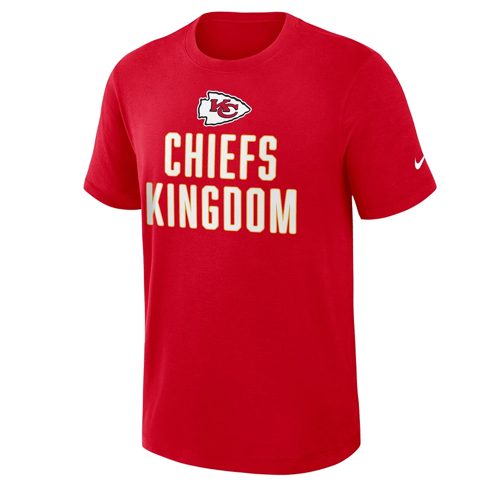Men's Nike Red Kansas City Chiefs Direct Handoff Rewind Slub Performance T-Shirt