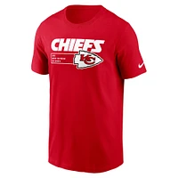 T-shirt essentiel Nike Kansas City Chiefs Division pour homme, rouge