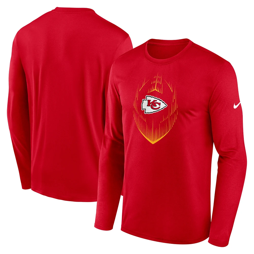 Men's Nike Red Kansas City Chiefs Icon Legend Performance Long Sleeve T-Shirt
