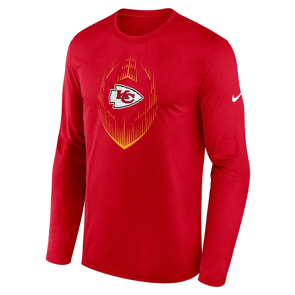 Men's Nike Red Kansas City Chiefs Icon Legend Performance Long Sleeve T-Shirt