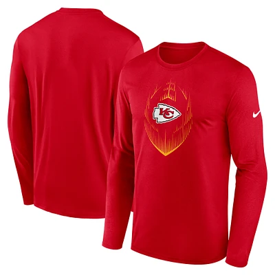 Men's Nike Red Kansas City Chiefs Icon Legend Performance Long Sleeve T-Shirt