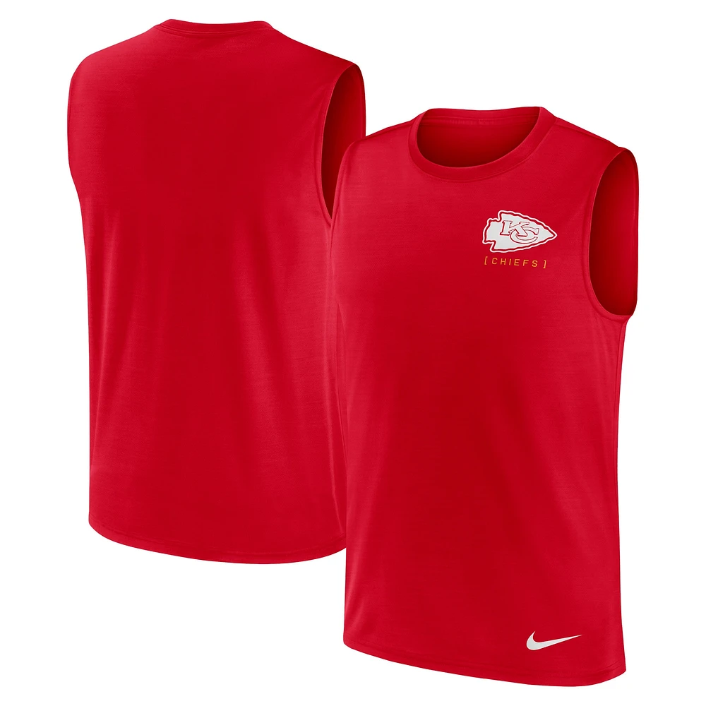 Débardeur Nike rouge Kansas City Chiefs pour homme avec grand logo