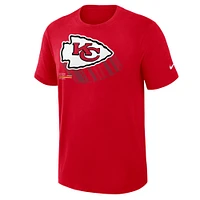 Men's Nike Red Kansas City Chiefs Left End Run Slub Performance T-Shirt