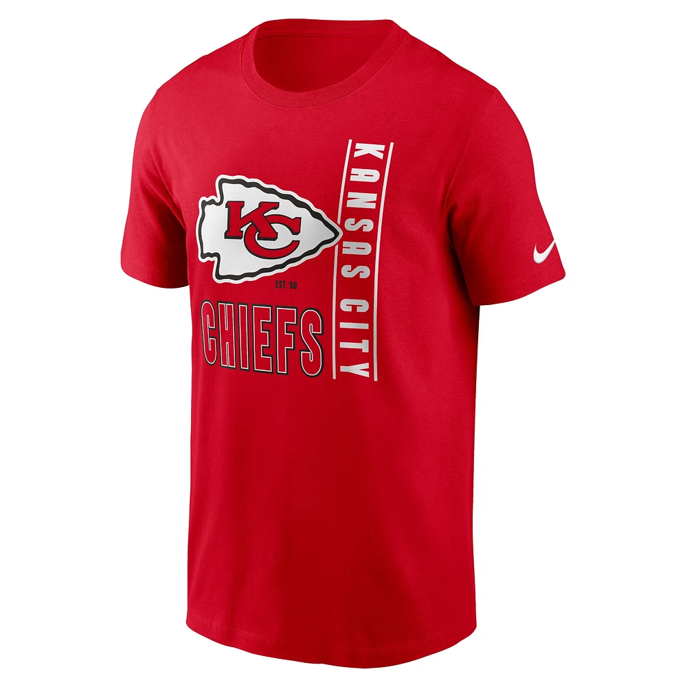 T-shirt essentiel Nike Kansas City Chiefs Lockup pour homme, rouge