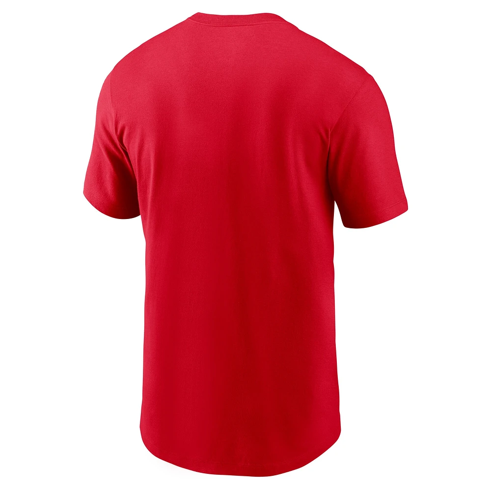 T-shirt Nike rouge pour homme Kansas City Chiefs, neuf fois champion consécutif de la division ouest l'AFC