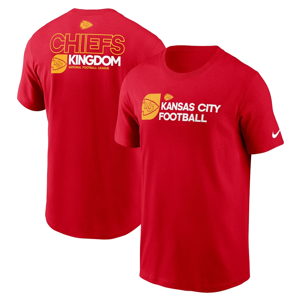 T-shirt Nike rouge Kansas City Chiefs Outline pour homme