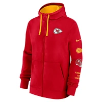 Sweat à capuche zippé Nike rouge Kansas City Chiefs Primetime Club pour homme