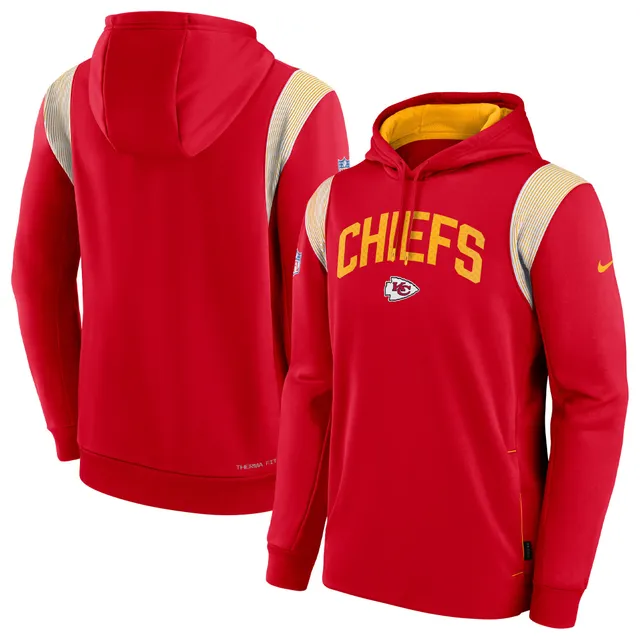 Nike Men's Kansas City Chiefs Athletic Long Sleeve Raglan T-Shirt - Charcoal Heather & Red - M (Medium)