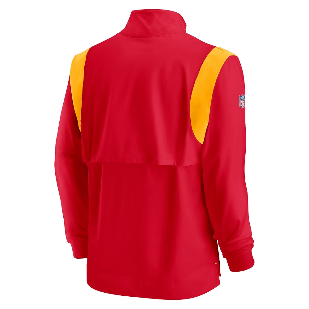 Haut Nike Kansas City Chiefs 2022 Coach Chevron Lockup Quarter-Zip pour homme, rouge