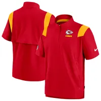 Men's Nike Red Kansas City Chiefs Sideline Coaches Short Sleeve Quarter-Zip  Jacket