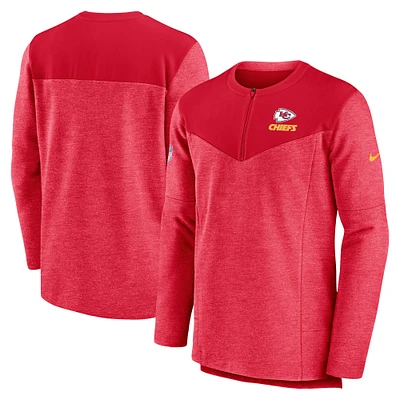 Men's Nike Red Kansas City Chiefs Sideline Lockup Performance Quarter-Zip Top